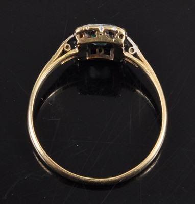 Lot 2682 - A yellow metal, emerald and diamond ring, the...