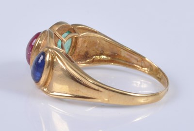 Lot 2664 - A continental 18ct gold dress ring, arranged...