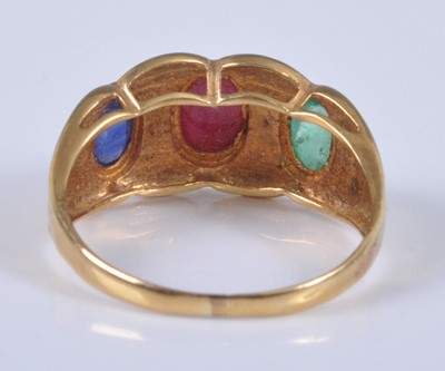 Lot 2664 - A continental 18ct gold dress ring, arranged...