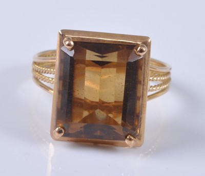 Lot 2679 - A contemporary yellow metal and citrine set...