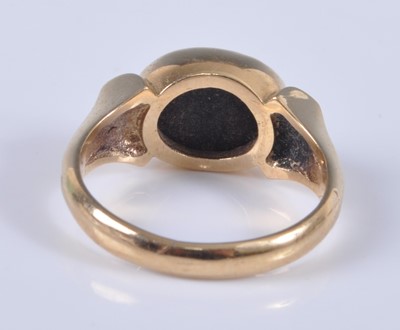 Lot 2687 - A yellow metal opal doublet set dress ring,...