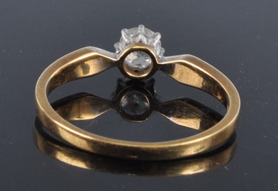 Lot 2702 - An 18ct gold diamond solitaire ring, the claw...