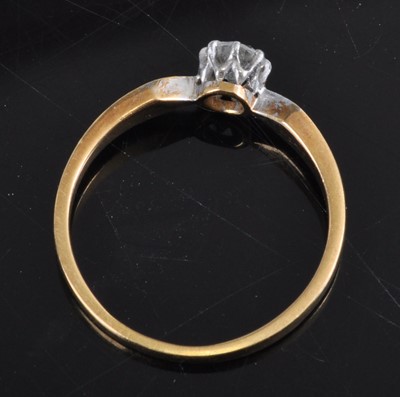 Lot 2702 - An 18ct gold diamond solitaire ring, the claw...