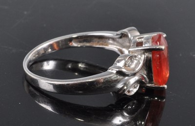 Lot 2705 - A contemporary 18ct white gold, padparadscha...