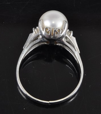 Lot 2706 - A contemporary platinum, cultured pearl and...