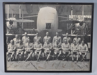 Lot 30 - An Inter-War photograph, showing fifteen R.A.F....