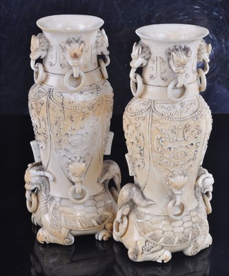 Lot 389 - A pair of 19th century Chinese Canton carved...