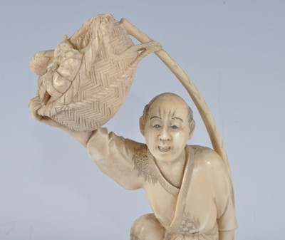 Lot 371 - A Japanese Meiji period (1868-1912) ivory...