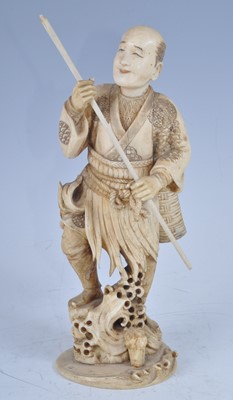 Lot 373 - A Japanese Meiji period (1868-1912) ivory...