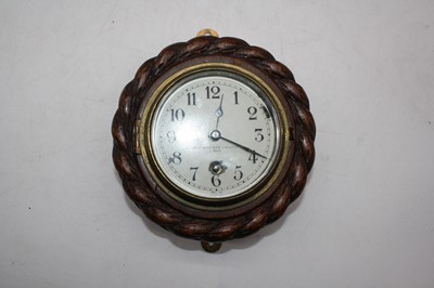 Lot 2 - An early 20th century oak cased aneroid...