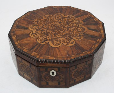 Lot 9 - A late Regency specimen wood workbox of...