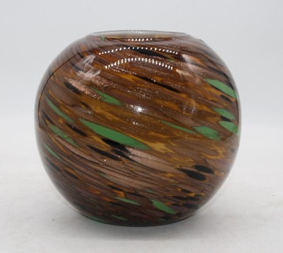 Lot 20 - An art glass vase of globular form with...