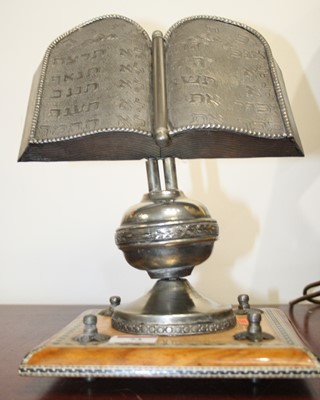Lot 73 - A desk ornament in the form of an open Torah...