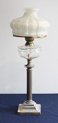 Lot 84 - A Victorian oil lamp, having opalescent...