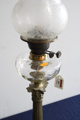 Lot 122 - A Victorian pedestal oil lamp, having an...