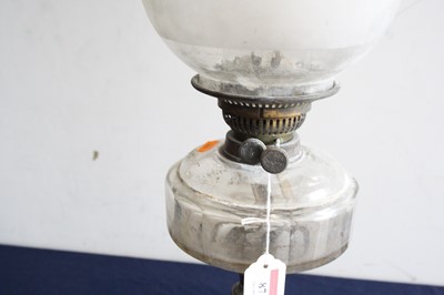 Lot 125 - A late Victorian oil lamp, having opalescent...