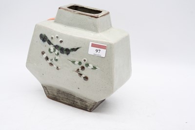 Lot 97 - A stoneware vase, of slab-sided rectangular...