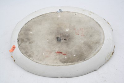 Lot 100 - A 19th century porcelain tray, of twin handled...