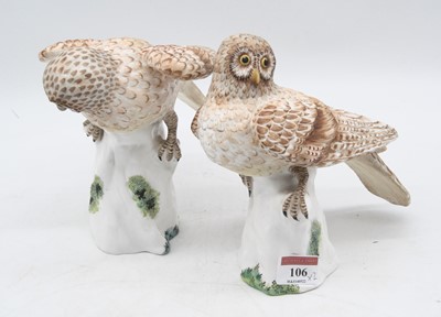 Lot 106 - A pair of Crown Staffordshire models of hawk...