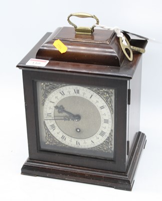 Lot 110 - A mid-20th century walnut cased bracket clock,...
