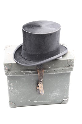 Lot 112 - A 20th century brushed silk top hat, bearing...