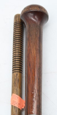 Lot 113 - A 20th century simulated rosewood walking cane,...