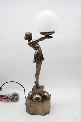 Lot 151 - A reproduction Art Deco style table lamp in...