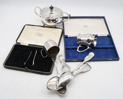 Lot 146 - A Victorian silver serving spoon; together...