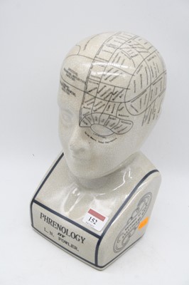 Lot 152 - A reproduction ceramic phrenology bust, h.28cm