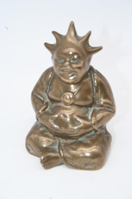 Lot 183 - A bronze model of Buddha, h.10cm; together...