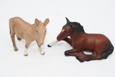 Lot 190 - A collection of five Beswick models of horses,...