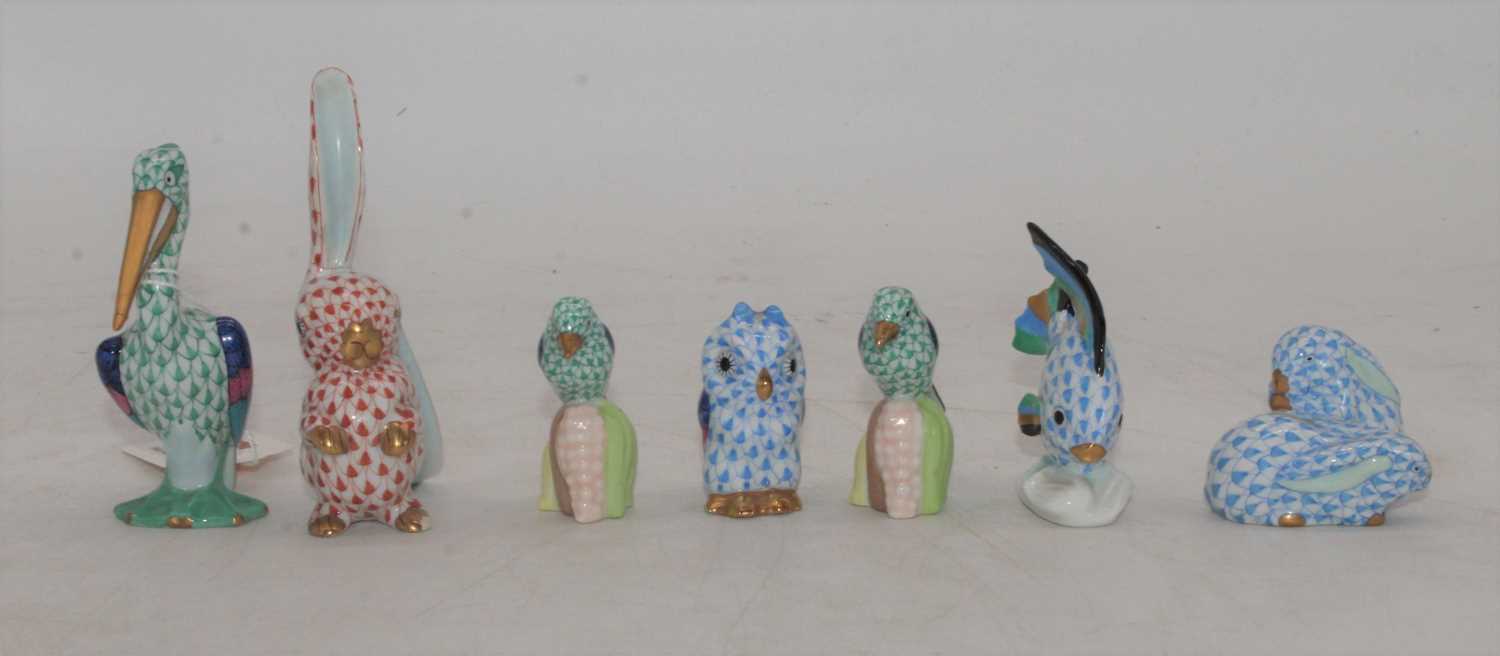 Lot 208 - A collection of Herend porcelain animals, to...