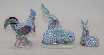 Lot 207 - A collection of Herend porcelain animals, to...