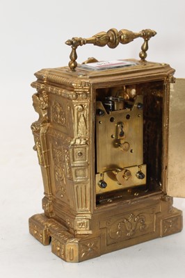 Lot 234 - A 20th century gilt painted carriage clock,...