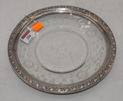 Lot 250 - A 20th century floral engraved glass dish,...