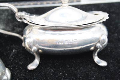 Lot 257 - A George VI silver cruet set, Birmingham 1946,...