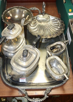 Lot 275 - Various silver plated wares, to include a...