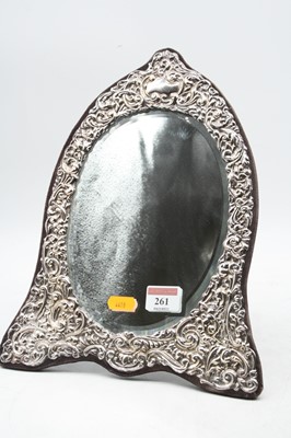 Lot 261 - An Elizabeth II silver clad easel mirror,...