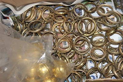 Lot 278 - A box of brasswares, to include door furniture,...