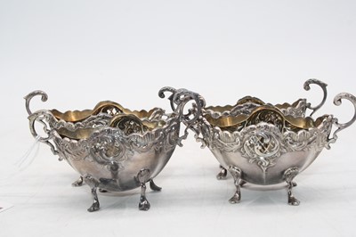Lot 290 - A set of four late Victorian silver open salts,...