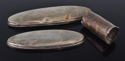 Lot 298 - Scrap silver, comprising two toilet jar covers...