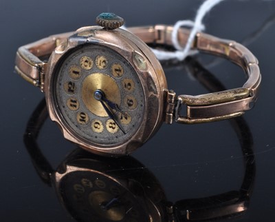 Lot 354 - A lady's vintage 9ct gold cased wristwatch, on...