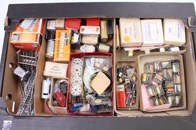 Lot 587 - Large tray of electrical items from a...
