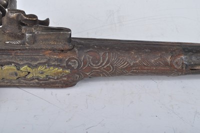 Lot 252 - A 19th century Turkish flintlock pistol,...