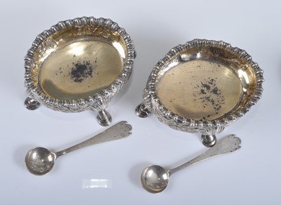Lot 1070 - A pair of George III silver table salts, of...