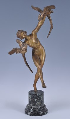 Lot A large French Art Deco gilt bronze figure of...
