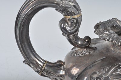 Lot 1078 - A William IV silver teapot, of fluted melon...
