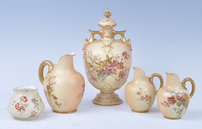 Lot 1032 - A collection of Royal Worcester blush ivory...