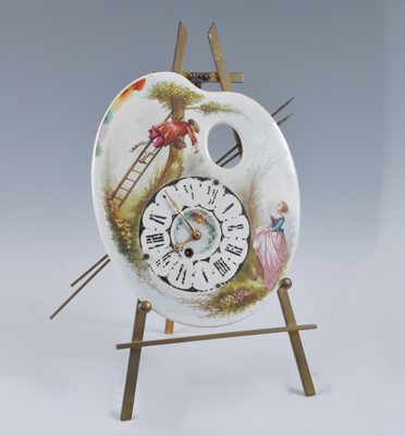 Lot 1362 - A late 19th century French easel clock, the...