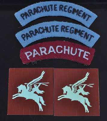 Lot 52 - A pair of Partachute Regiment cloth shoulder...